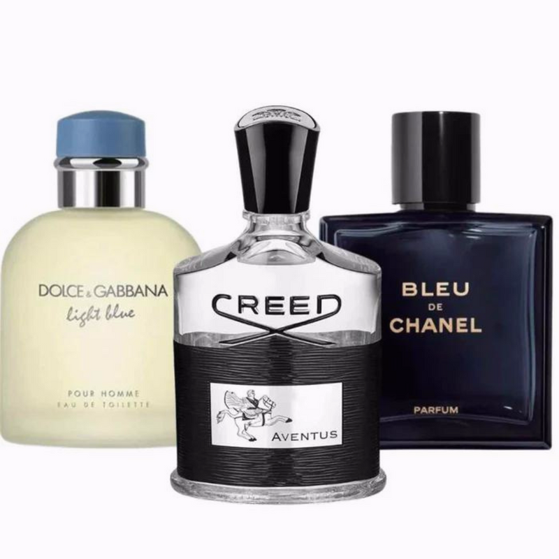 Bleu de Chanel, Creed Aventus, Dolce Gabbana Light Blue